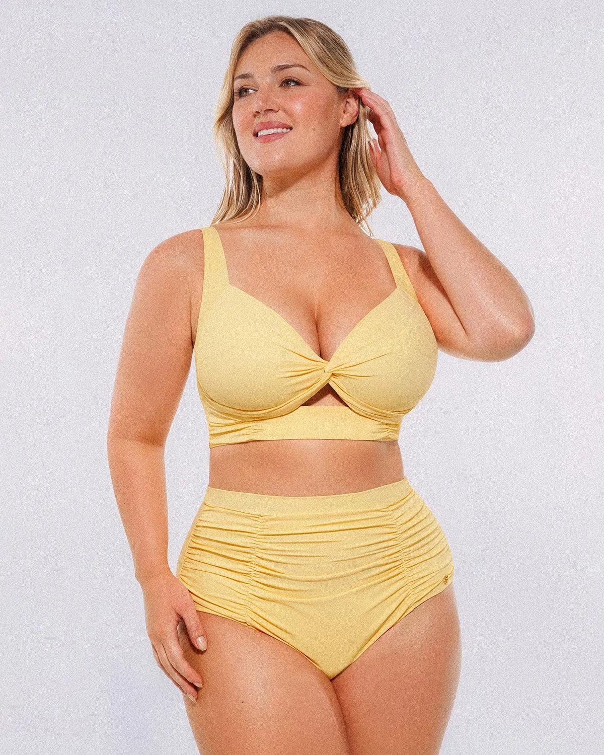 Twist-Front High-Waisted Bikini Set