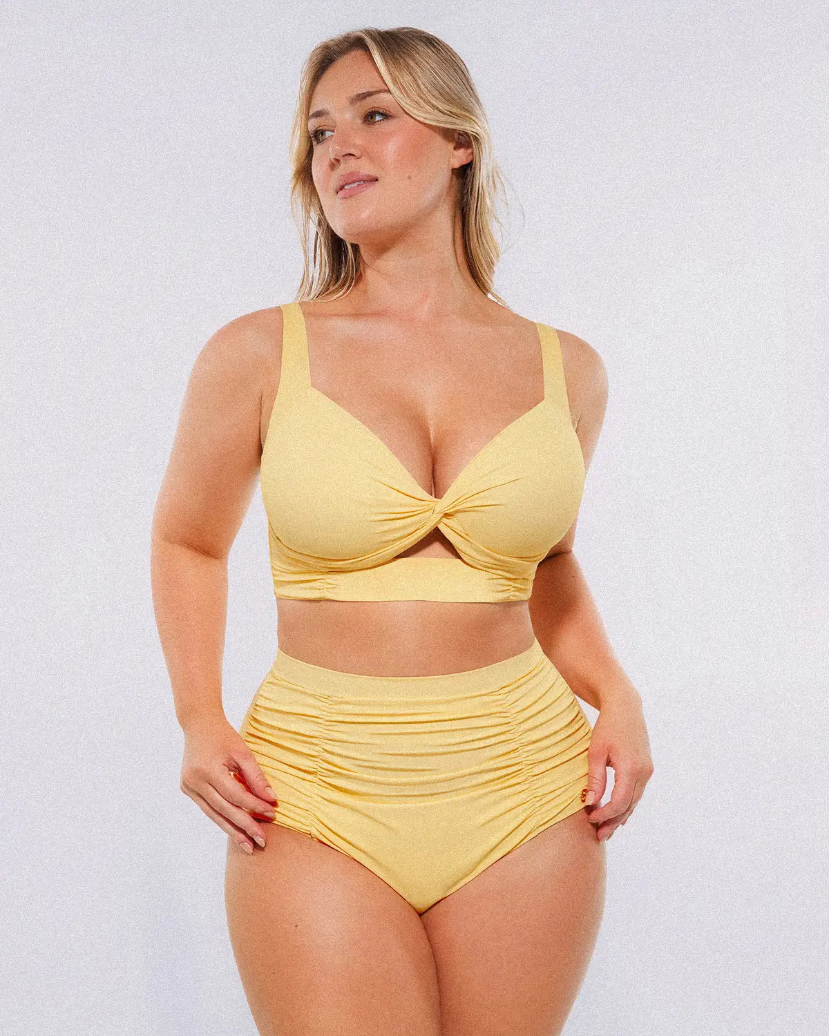 Twist-Front High-Waisted Bikini Set