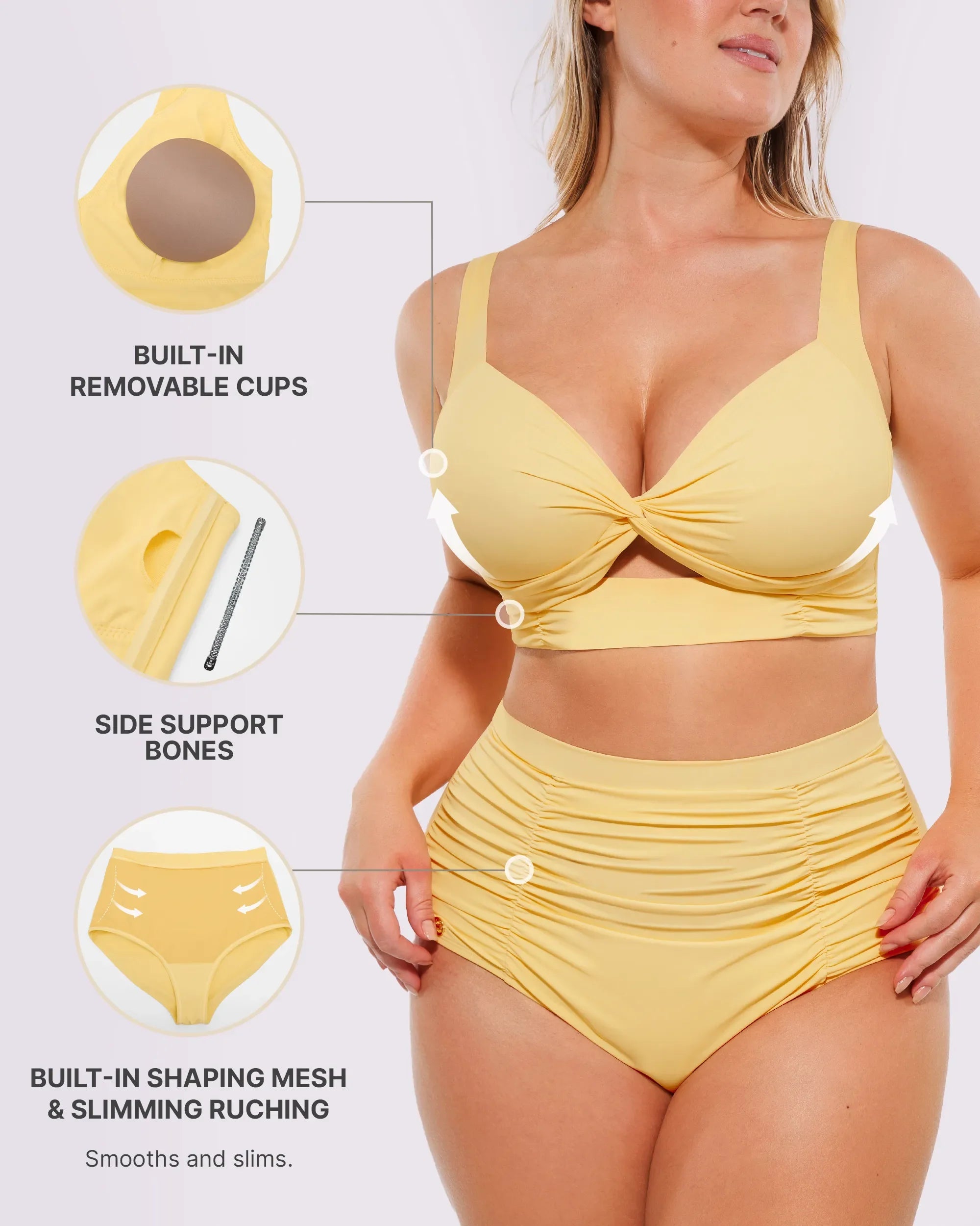 Twist-Front High-Waisted Bikini Set
