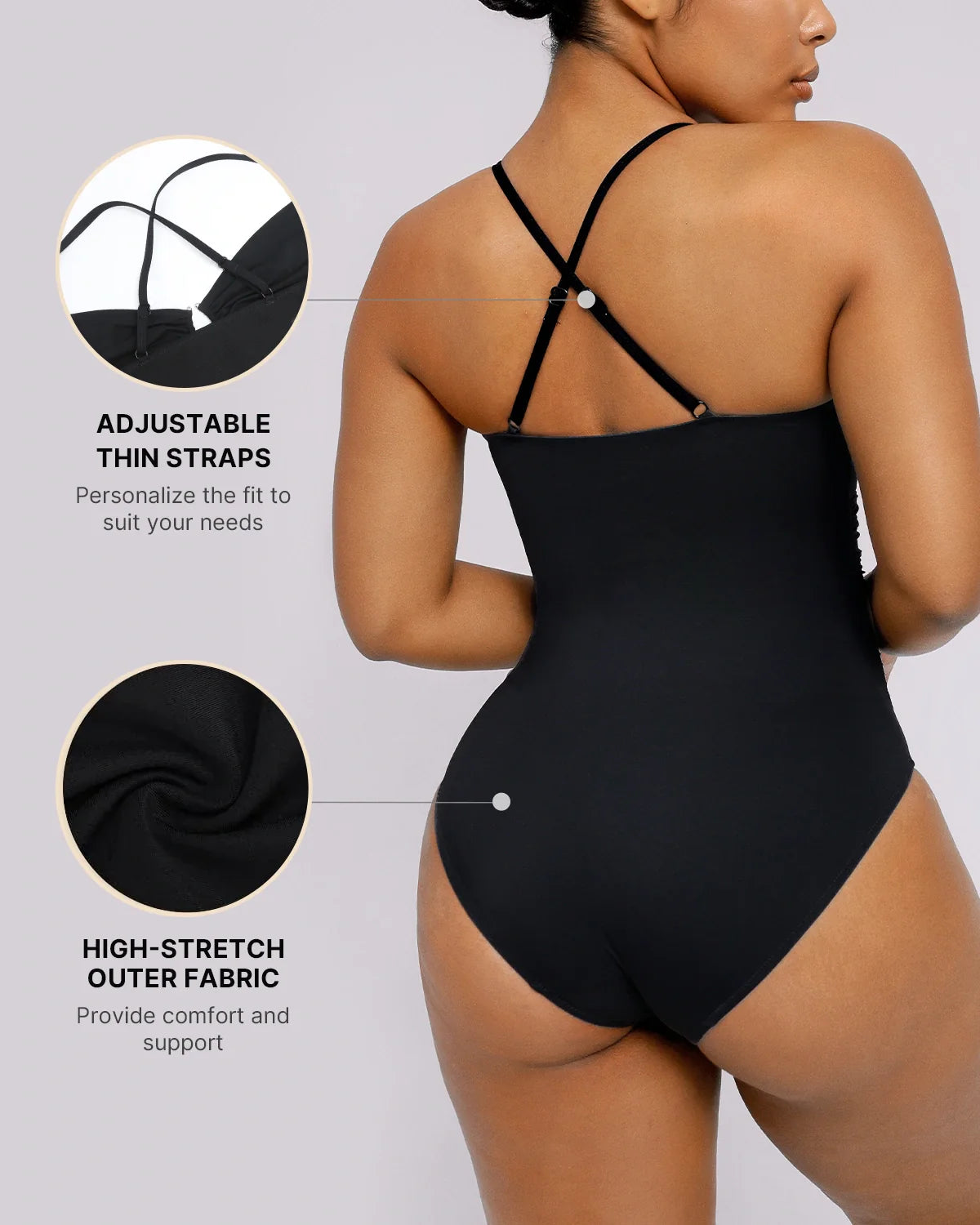 Sculpting U-Ring Cut Out Shaping Swimsuit
