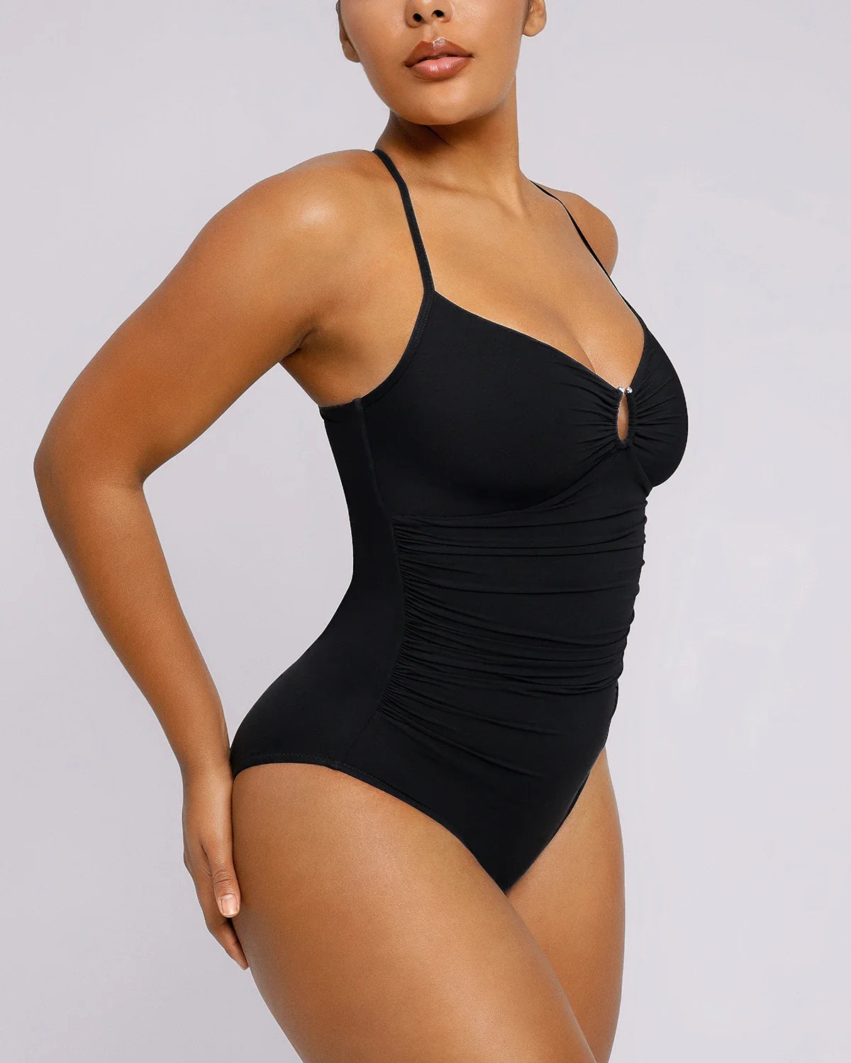 Sculpting U-Ring Cut Out Shaping Swimsuit