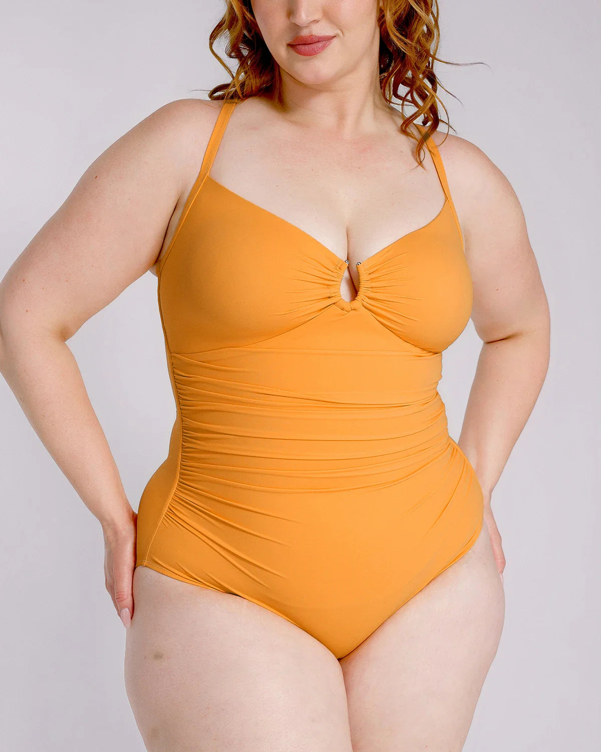 Sculpting U-Ring Cut Out Shaping Swimsuit
