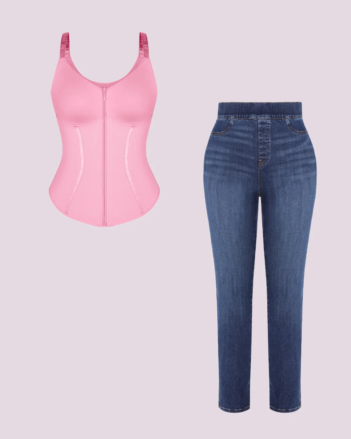 Tummy Control Sculpting Corset Top & Jeans